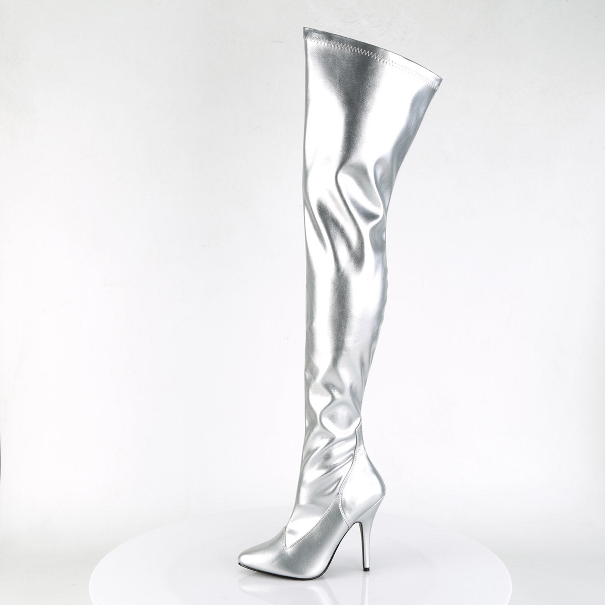 Dominatrix Plain Stretch Zipper Thigh High Stiletto Heel Boots Shoes Pleaser Pleaser SEDUCE/3000