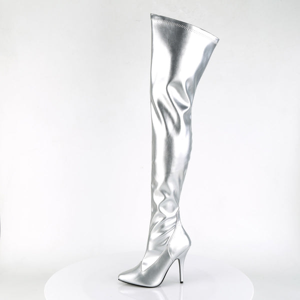 Dominatrix Plain Stretch Zipper Thigh High Stiletto Heel Boots Shoes Pleaser Pleaser SEDUCE/3000