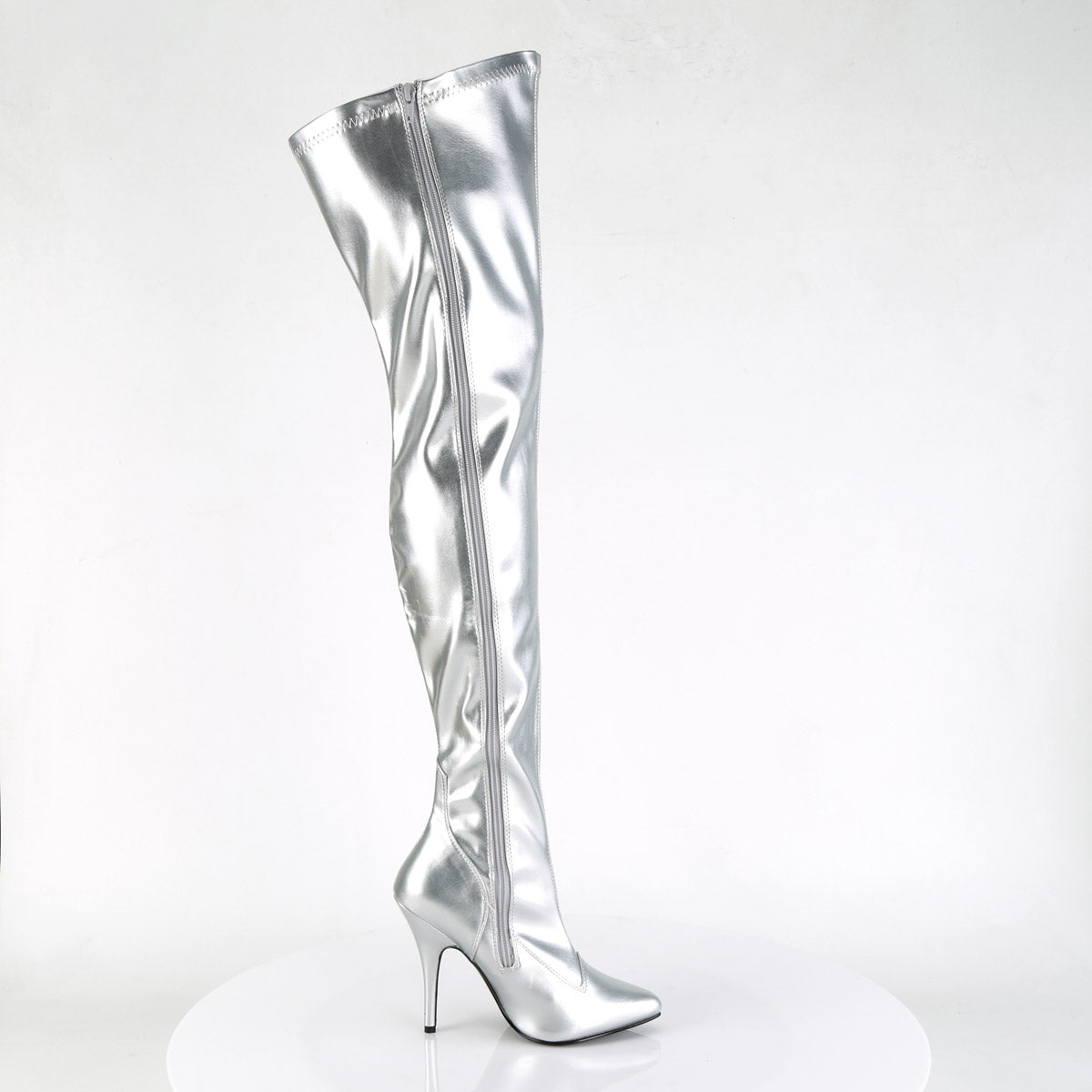 Dominatrix Plain Stretch Zipper Thigh High Stiletto Heel Boots Shoes Pleaser Pleaser SEDUCE/3000