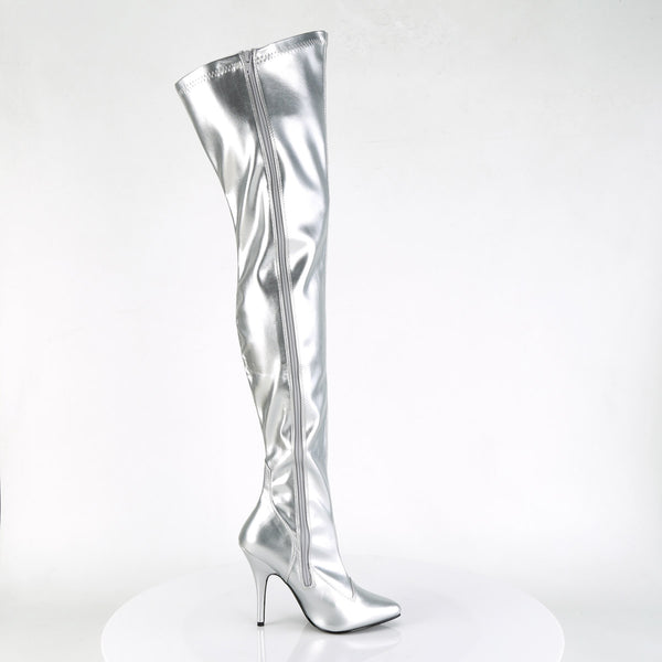 Dominatrix Plain Stretch Zipper Thigh High Stiletto Heel Boots Shoes Pleaser Pleaser SEDUCE/3000