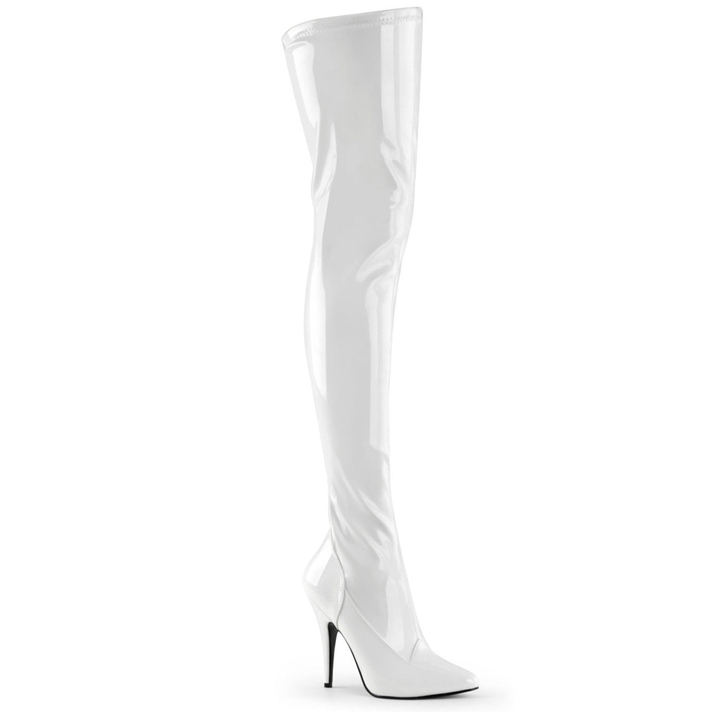 Dominatrix Plain Stretch Zipper Thigh High Stiletto Heel Boots Shoes Pleaser Pleaser SEDUCE/3000