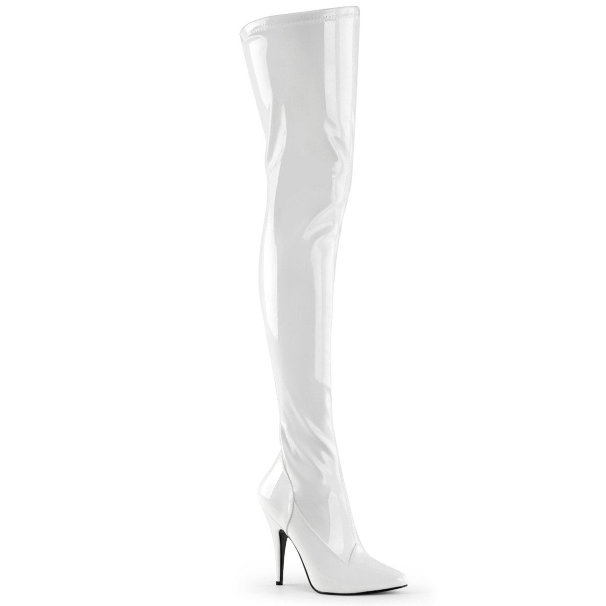 Dominatrix Plain Stretch Zipper Thigh High Stiletto Heel Boots Shoes Pleaser Pleaser SEDUCE/3000