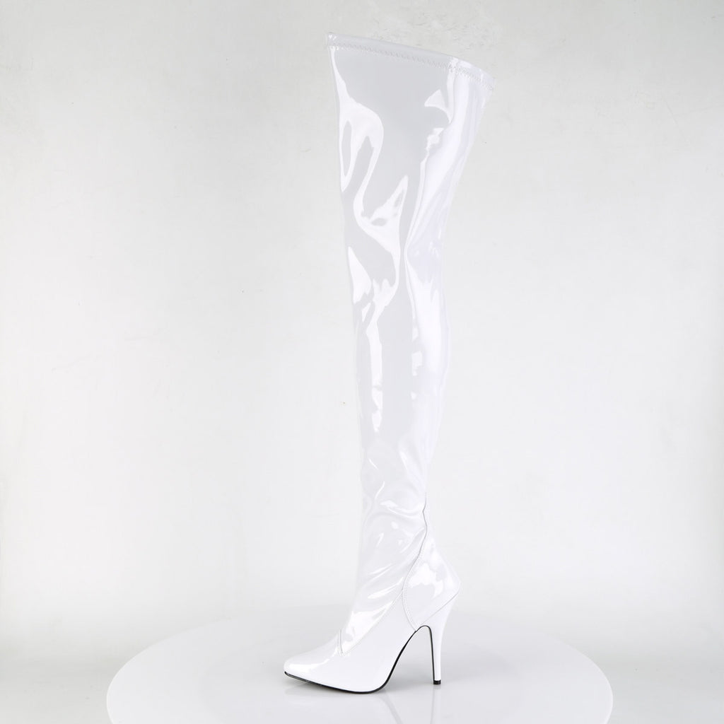Dominatrix Plain Stretch Zipper Thigh High Stiletto Heel Boots Shoes Pleaser Pleaser SEDUCE/3000