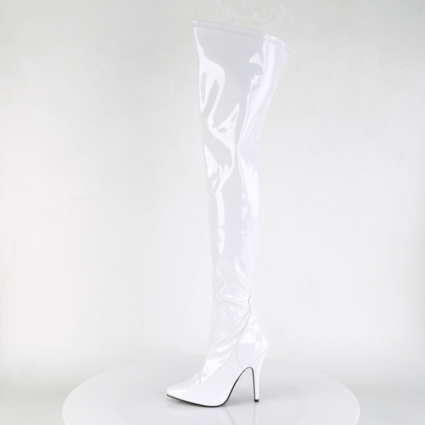 Dominatrix Plain Stretch Zipper Thigh High Stiletto Heel Boots Shoes Pleaser Pleaser SEDUCE/3000