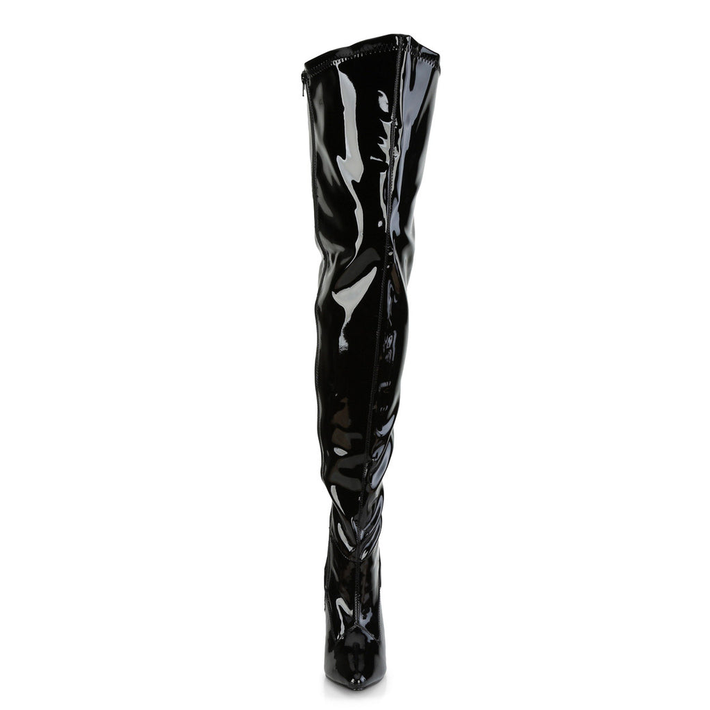 5" Heel Stretch Wide Calf Thigh Boot, Side Zip Pleaser Pleaser Pink Label SEDUCE/3000WC