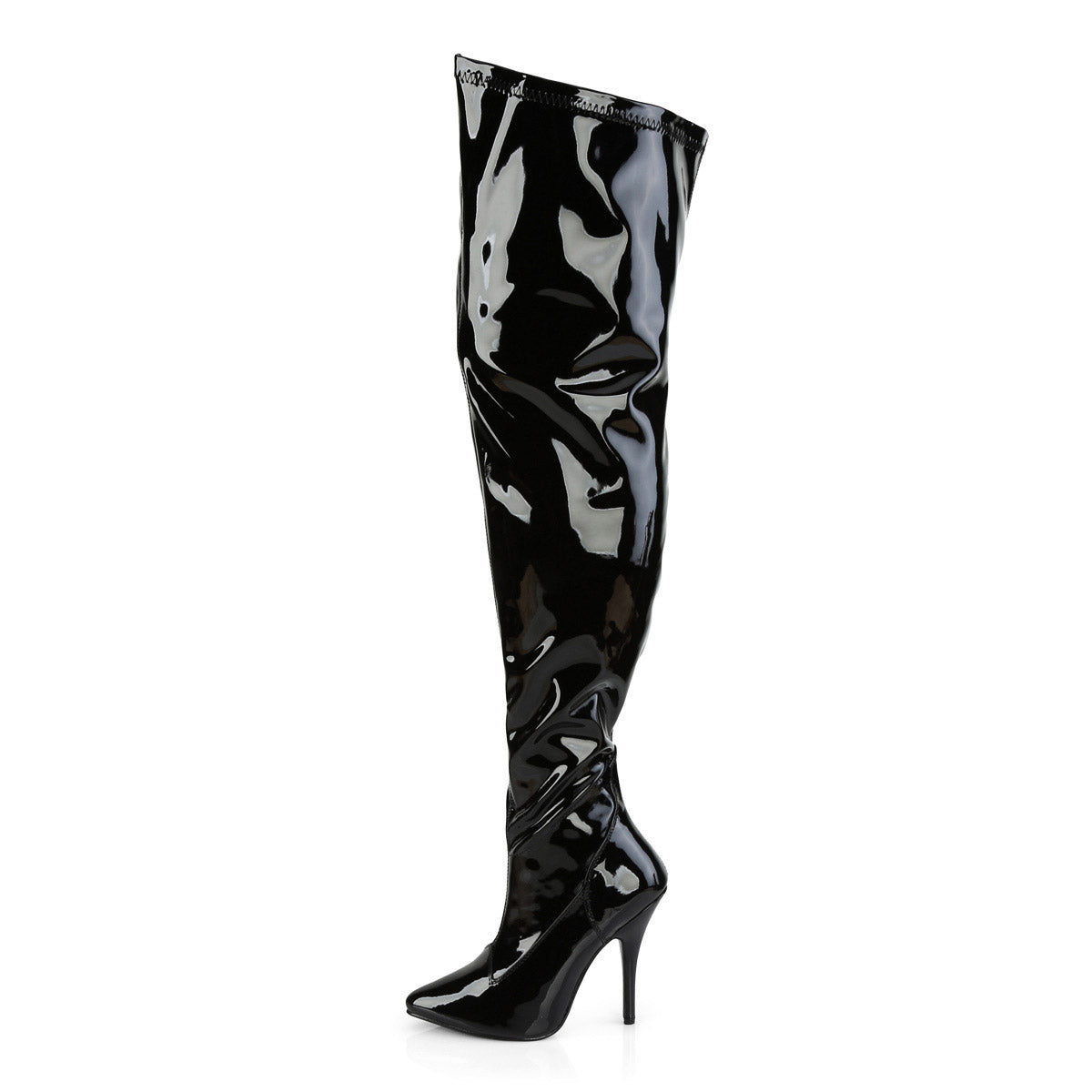 5" Heel Stretch Wide Calf Thigh Boot, Side Zip Pleaser Pleaser Pink Label SEDUCE/3000WC