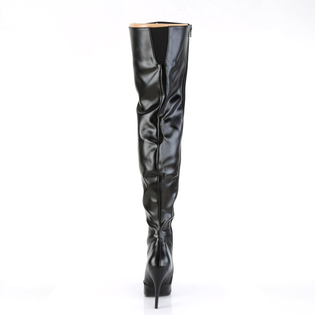 Classic Plain Stretch Zipper Thigh High Stiletto Heel Boots Shoes Pleaser Pleaser SEDUCE/3010