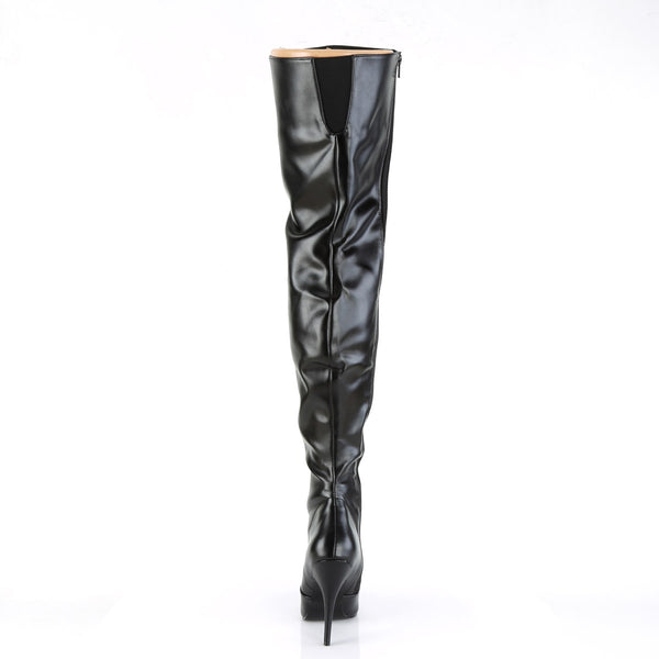 Classic Plain Stretch Zipper Thigh High Stiletto Heel Boots Shoes Pleaser Pleaser SEDUCE/3010