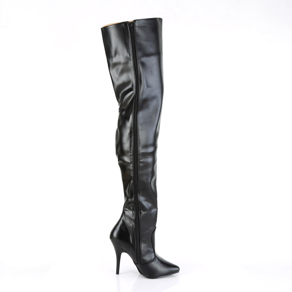 Classic Plain Stretch Zipper Thigh High Stiletto Heel Boots Shoes Pleaser Pleaser SEDUCE/3010