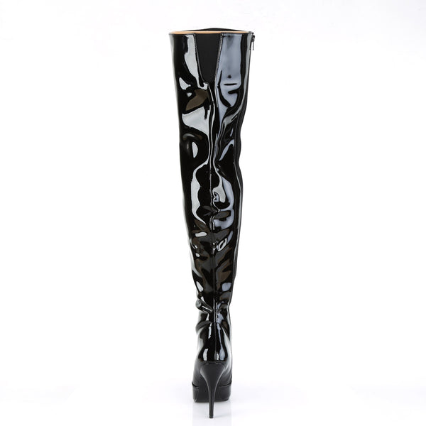 Classic Plain Stretch Zipper Thigh High Stiletto Heel Boots Shoes Pleaser Pleaser SEDUCE/3010