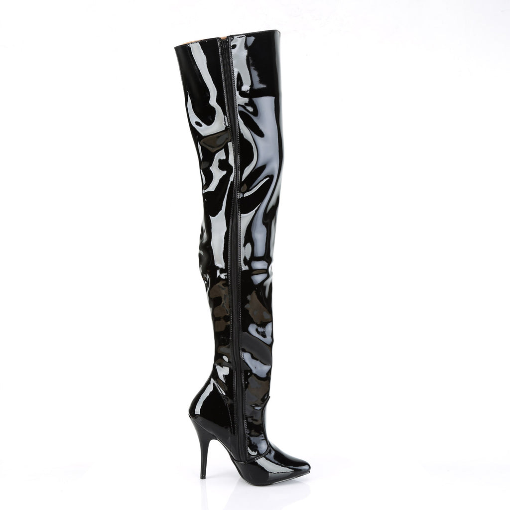 Classic Plain Stretch Zipper Thigh High Stiletto Heel Boots Shoes Pleaser Pleaser SEDUCE/3010