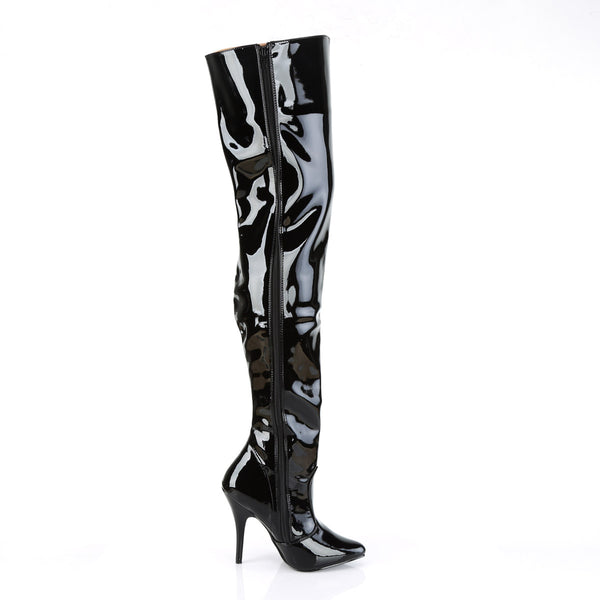 Classic Plain Stretch Zipper Thigh High Stiletto Heel Boots Shoes Pleaser Pleaser SEDUCE/3010