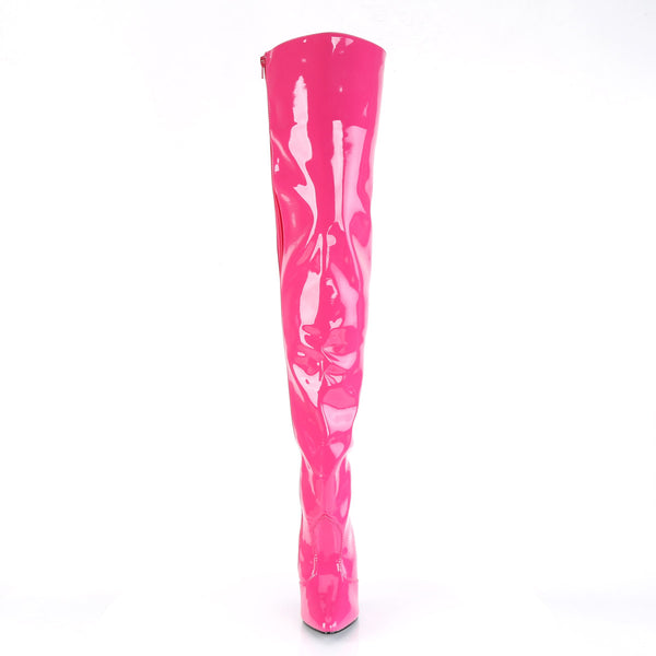 Classic Plain Stretch Zipper Thigh High Stiletto Heel Boots Shoes Pleaser Pleaser SEDUCE/3010