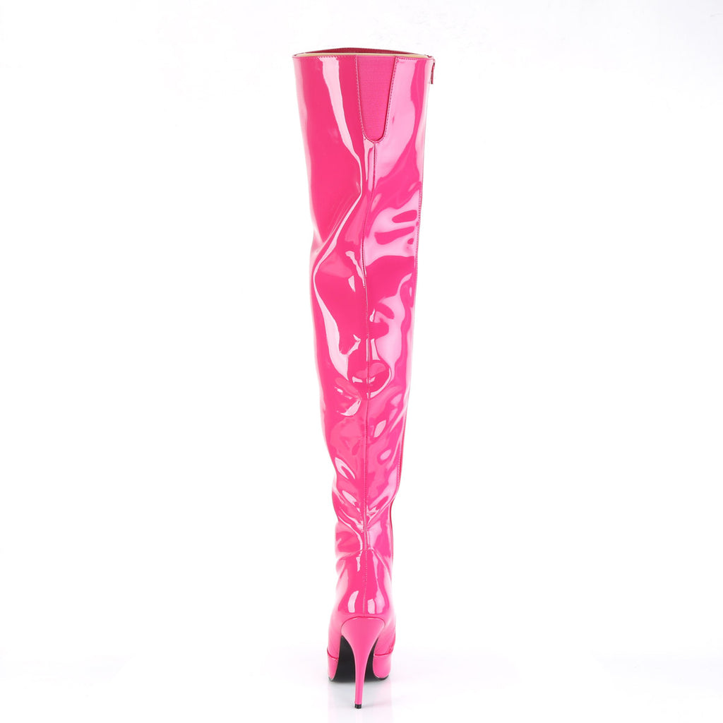 Classic Plain Stretch Zipper Thigh High Stiletto Heel Boots Shoes Pleaser Pleaser SEDUCE/3010