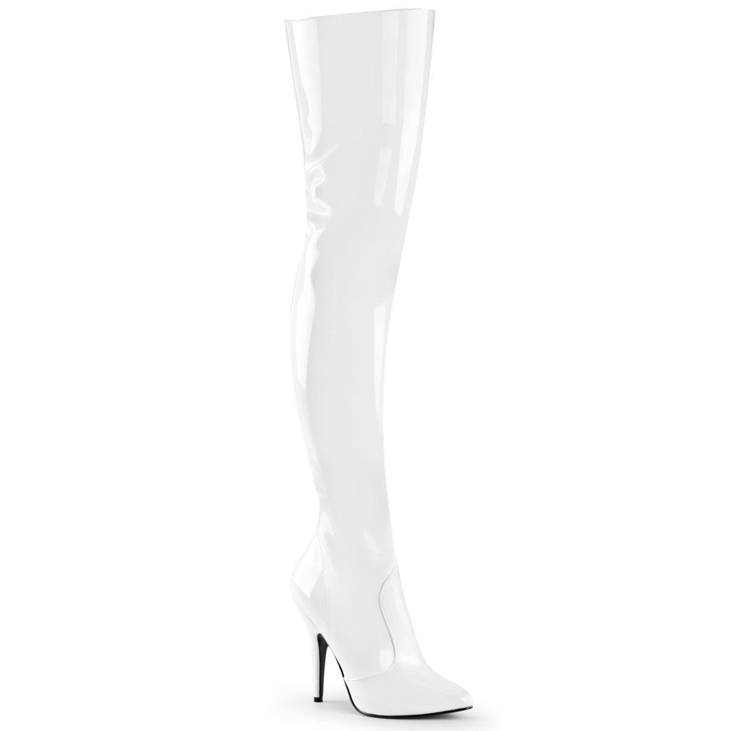 Classic Plain Stretch Zipper Thigh High Stiletto Heel Boots Shoes Pleaser Pleaser SEDUCE/3010