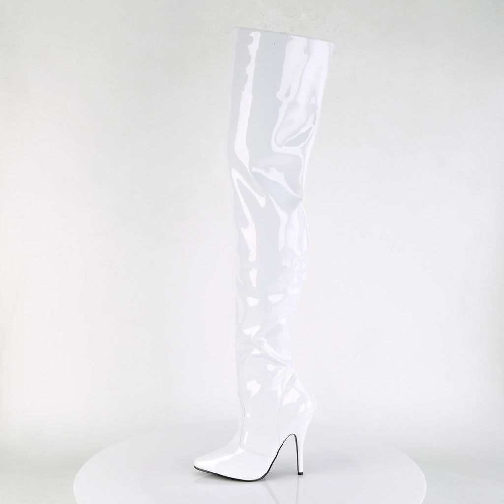 Classic Plain Stretch Zipper Thigh High Stiletto Heel Boots Shoes Pleaser Pleaser SEDUCE/3010