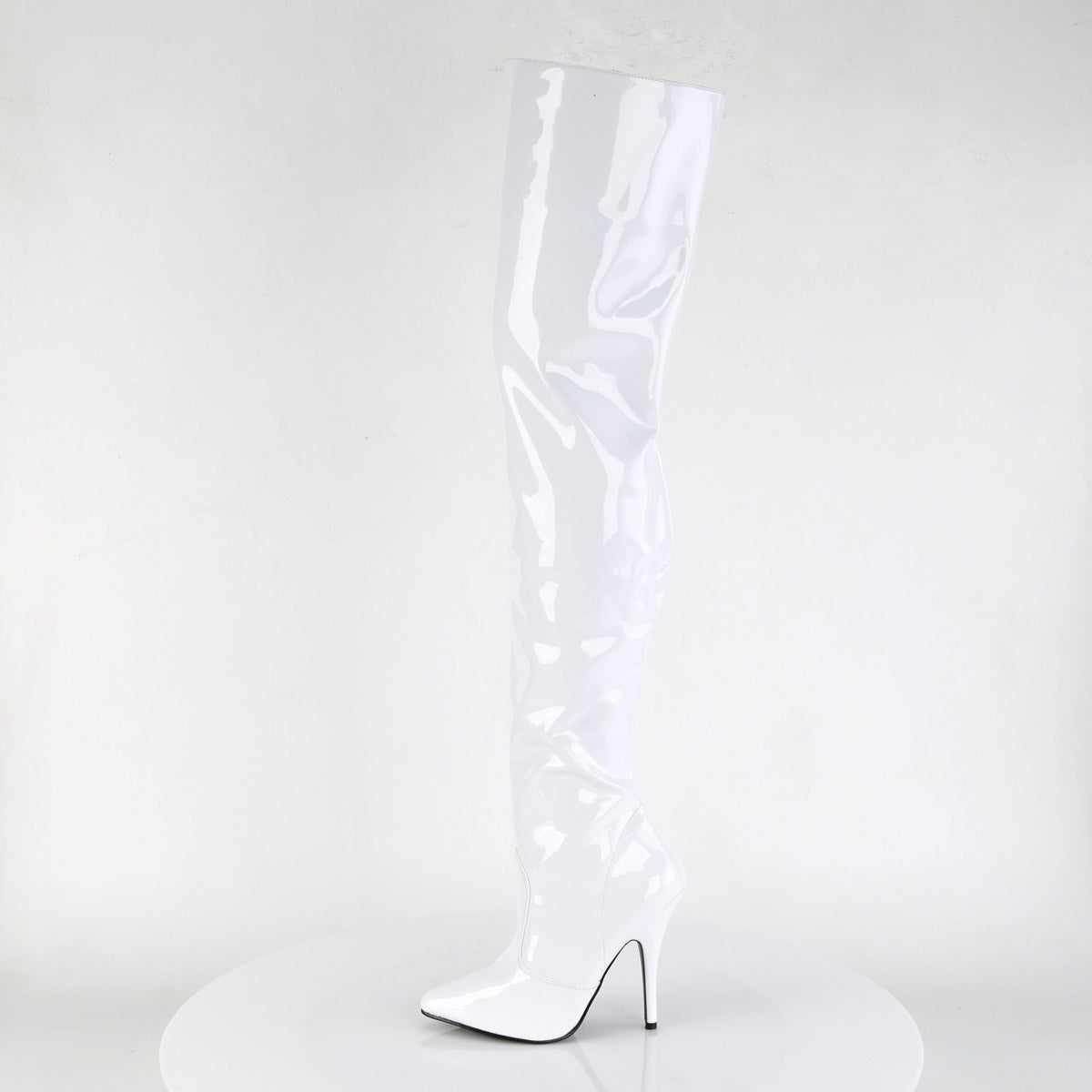Classic Plain Stretch Zipper Thigh High Stiletto Heel Boots Shoes Pleaser Pleaser SEDUCE/3010
