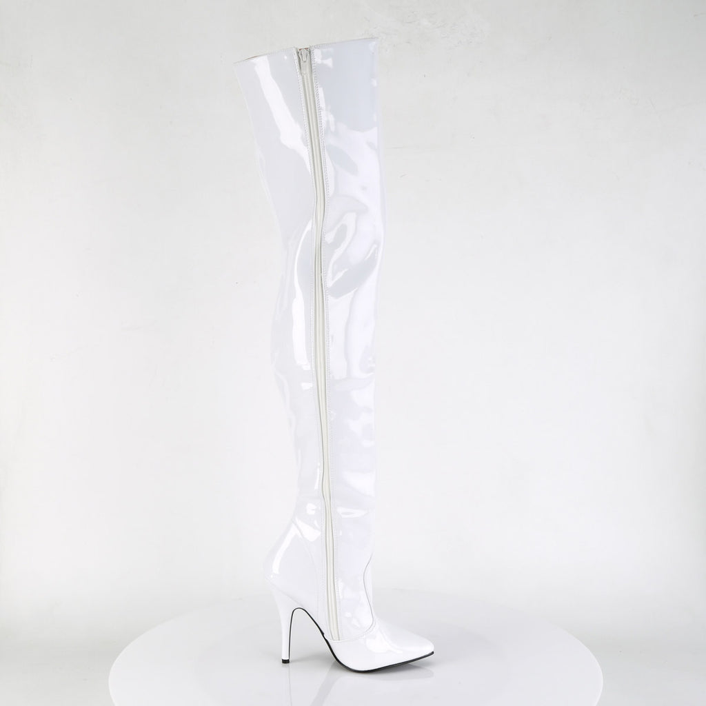 Classic Plain Stretch Zipper Thigh High Stiletto Heel Boots Shoes Pleaser Pleaser SEDUCE/3010