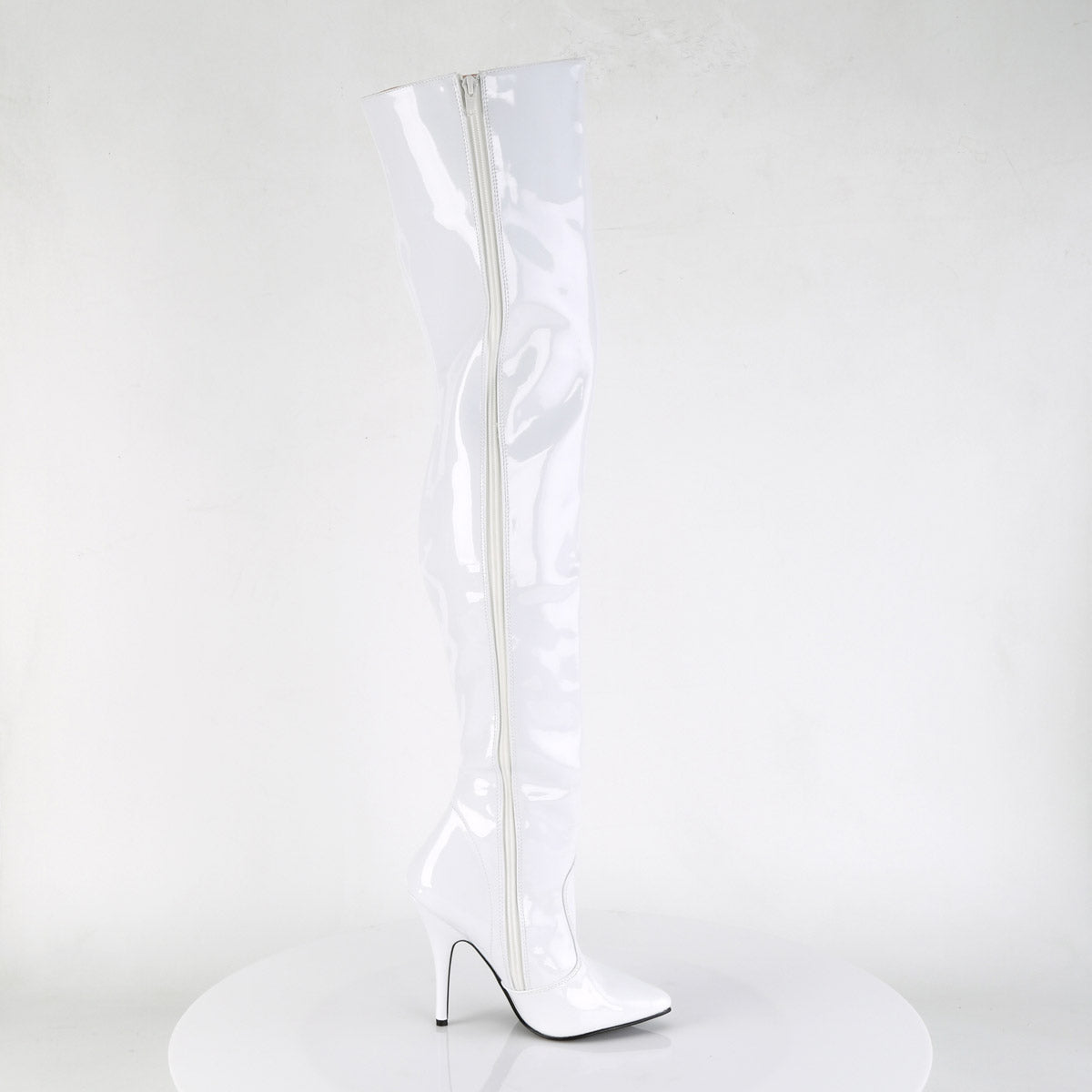 Classic Plain Stretch Zipper Thigh High Stiletto Heel Boots Shoes Pleaser Pleaser SEDUCE/3010