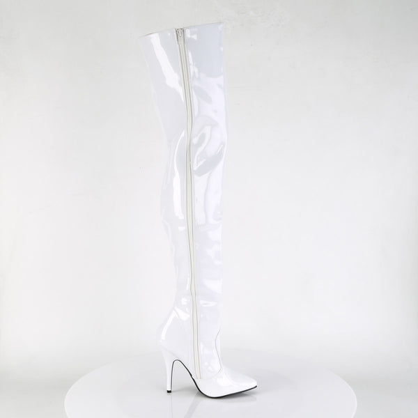 Classic Plain Stretch Zipper Thigh High Stiletto Heel Boots Shoes Pleaser Pleaser SEDUCE/3010
