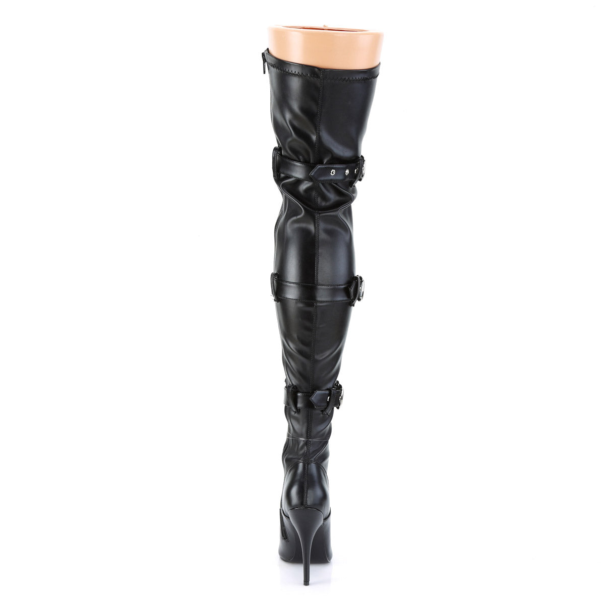 5" Heel Ribbon Stretch Thigh High Boot w/ Grommet Pleaser Pleaser SEDUCE/3028