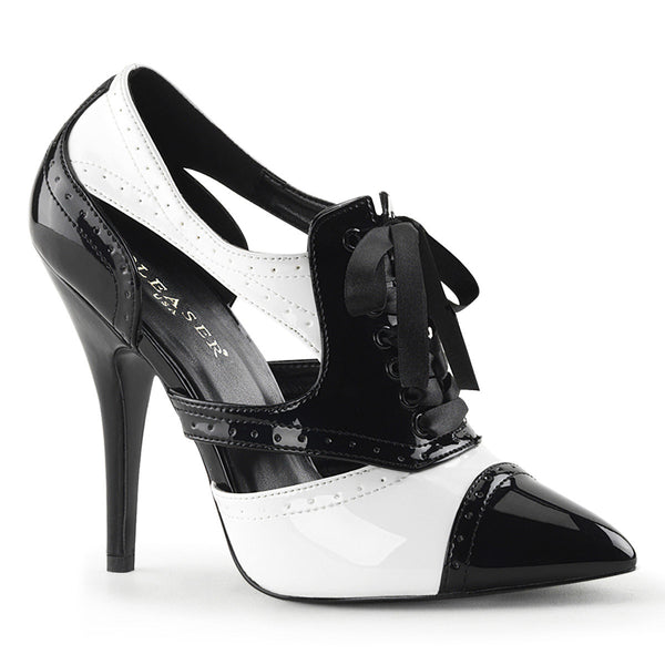 Spectator Pumps Lace Cut Out Stiletto Ankle Bootie High Heels Shoes Pleaser Pleaser SEDUCE/458