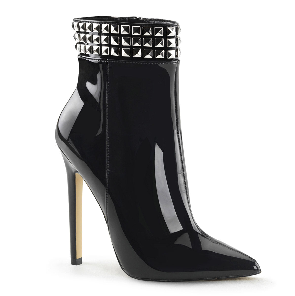 Metal Studded Ankle Bootie Side Zipper Stiletto High Heels Shoes Pleaser Pleaser SEXY/1006 Main image