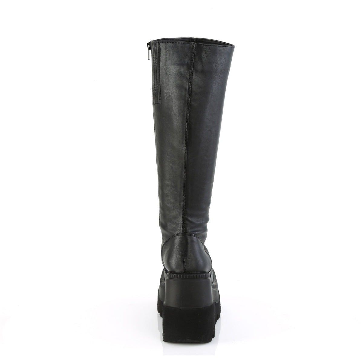 4 1/2" Wedge Pf Wide Calf Knee High Boot, Inside Zip Pleaser Demonia SHA100WC/BVL