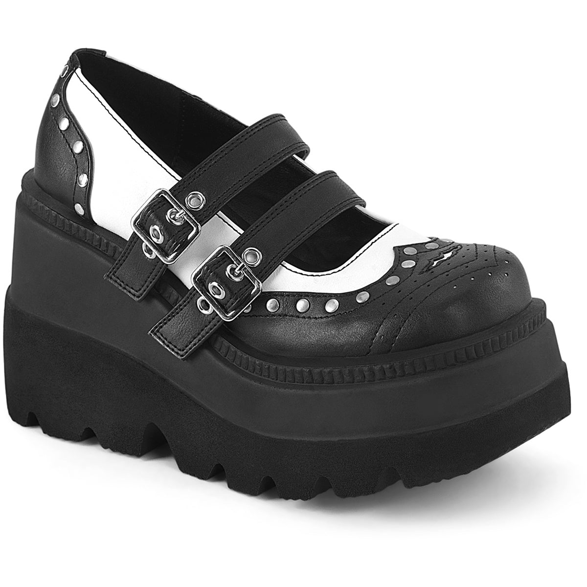 4 1/2" Wedge Pf Double Strap Maryjane Pleaser Demonia SHAKER/27 Main image