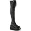 4 1/2" Wedge Pf Lace-Up Thigh-High Boot, Outside Zip Pleaser Demonia SHAKER/374