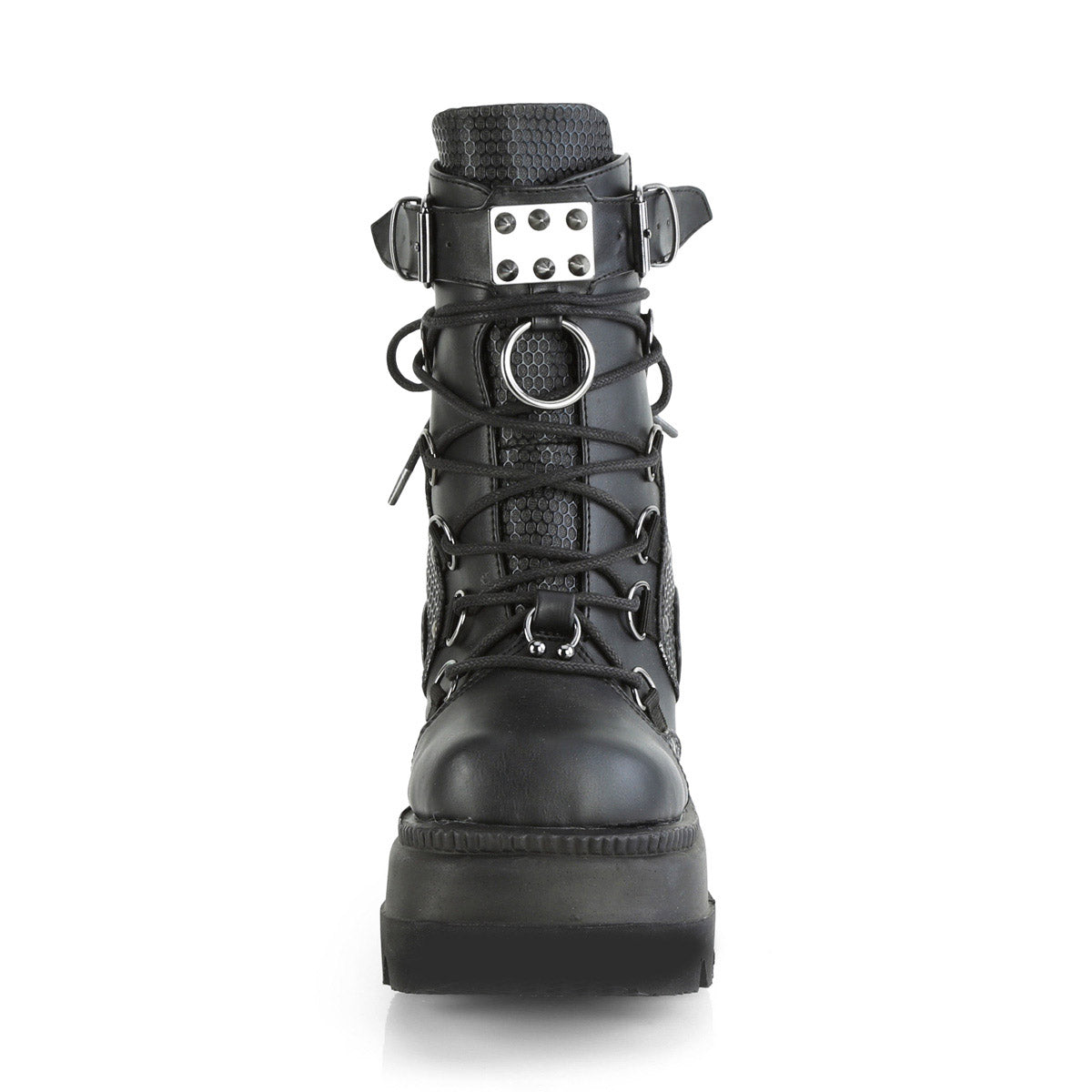 Demonia 4 1/2" Wedge Pf Lace-up Ankle Boot, Back Metal Zipper SHAKER/60 Secondary image