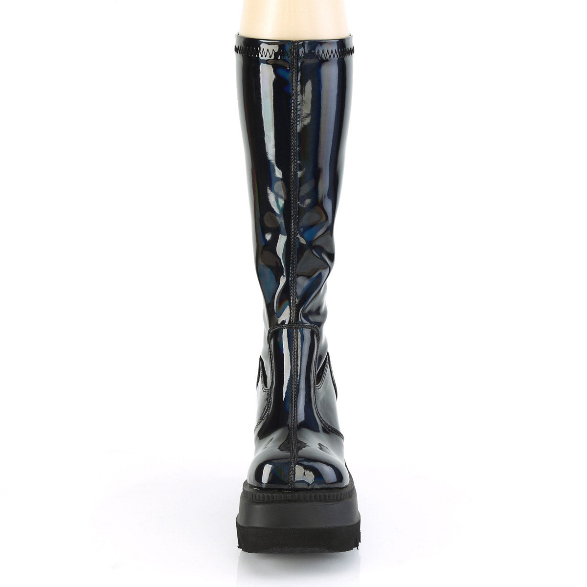 Demonia 4 1/2" Wedge Pf Str Knee High Boot, Back Zip SHAKER/65 Secondary image