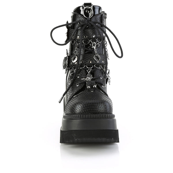 4 1/2" Wedge Pf Ankle Boot, Side Zip Pleaser Demonia SHAKER/66