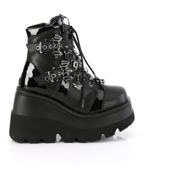4 1/2" Wedge Pf Ankle Boot, Side Zip Pleaser Demonia SHAKER/66