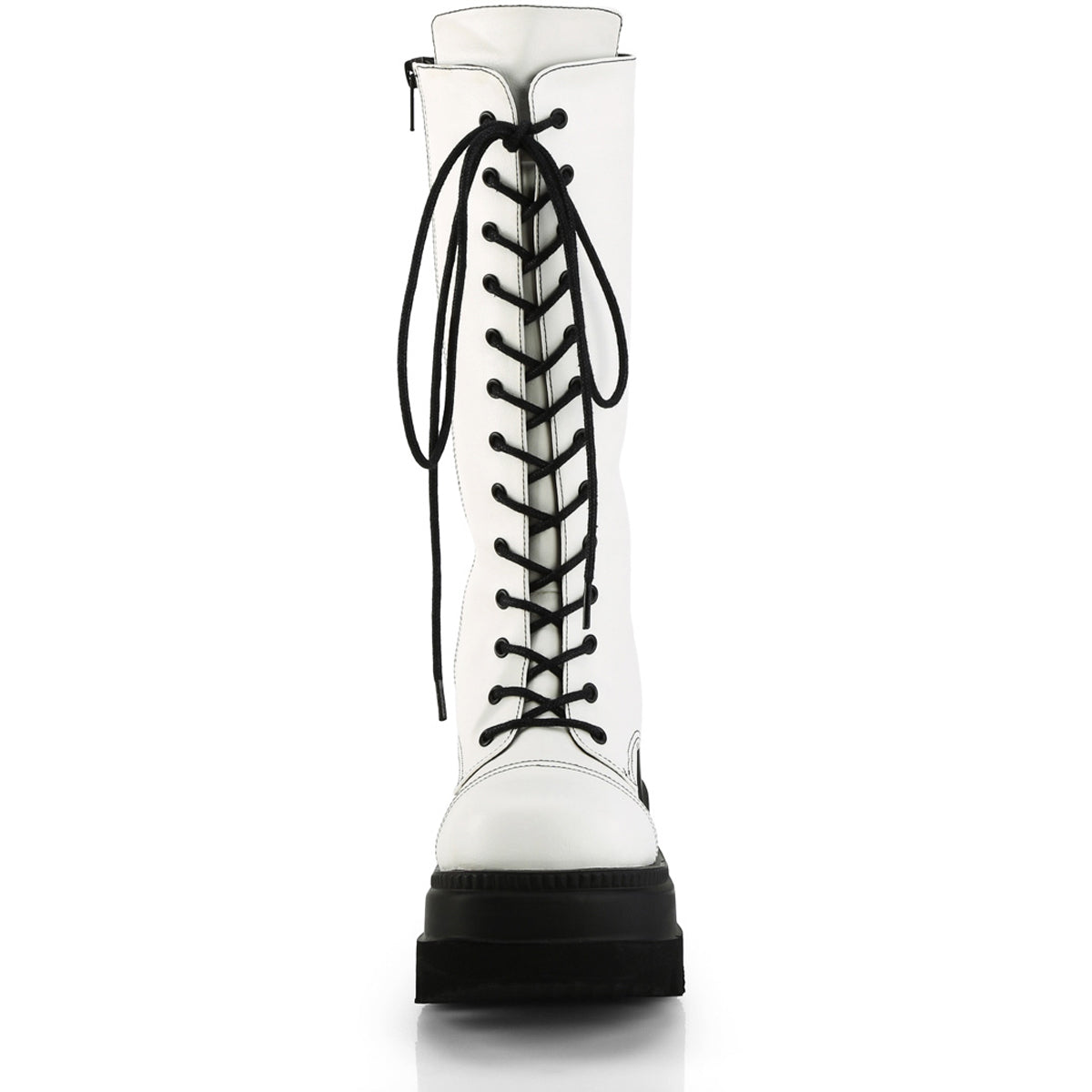 Demonia 4 1/2" Wedge Pf Lace-Up Mid-Calf Boot, Side Zip SHA72/WVL Secondary image