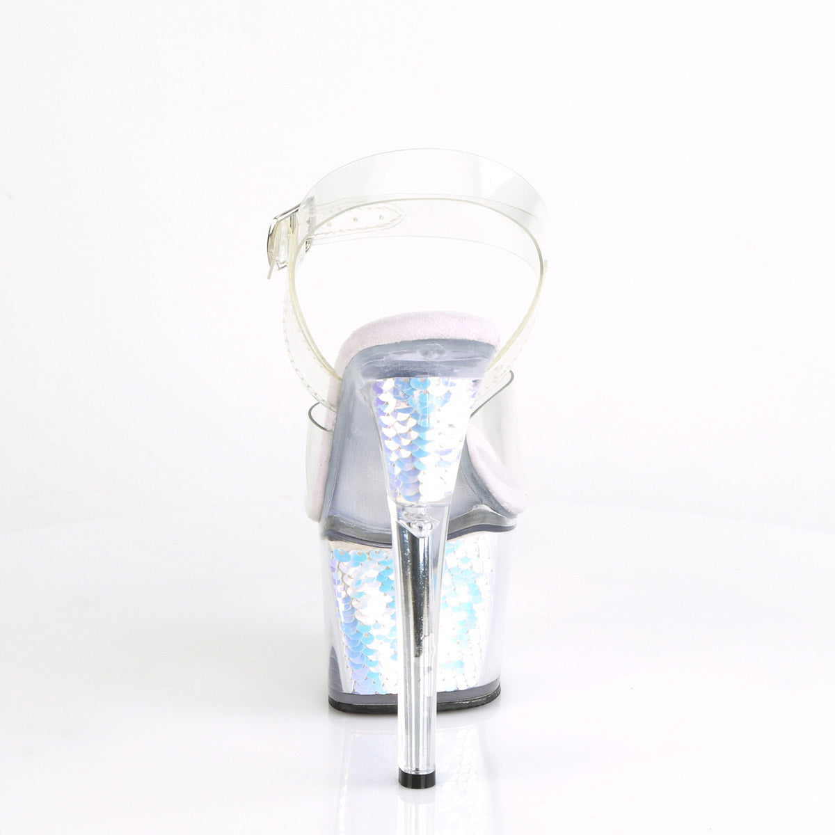 7" Heel, 2" PF Ankle Strap Sandal Pleaser Pleaser SKY/308MC