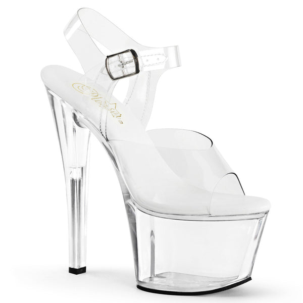 7" Heel, 2 3/4"pf All Vegan Ankle Strap Sanda Pleaser Pleaser SKY/308VL