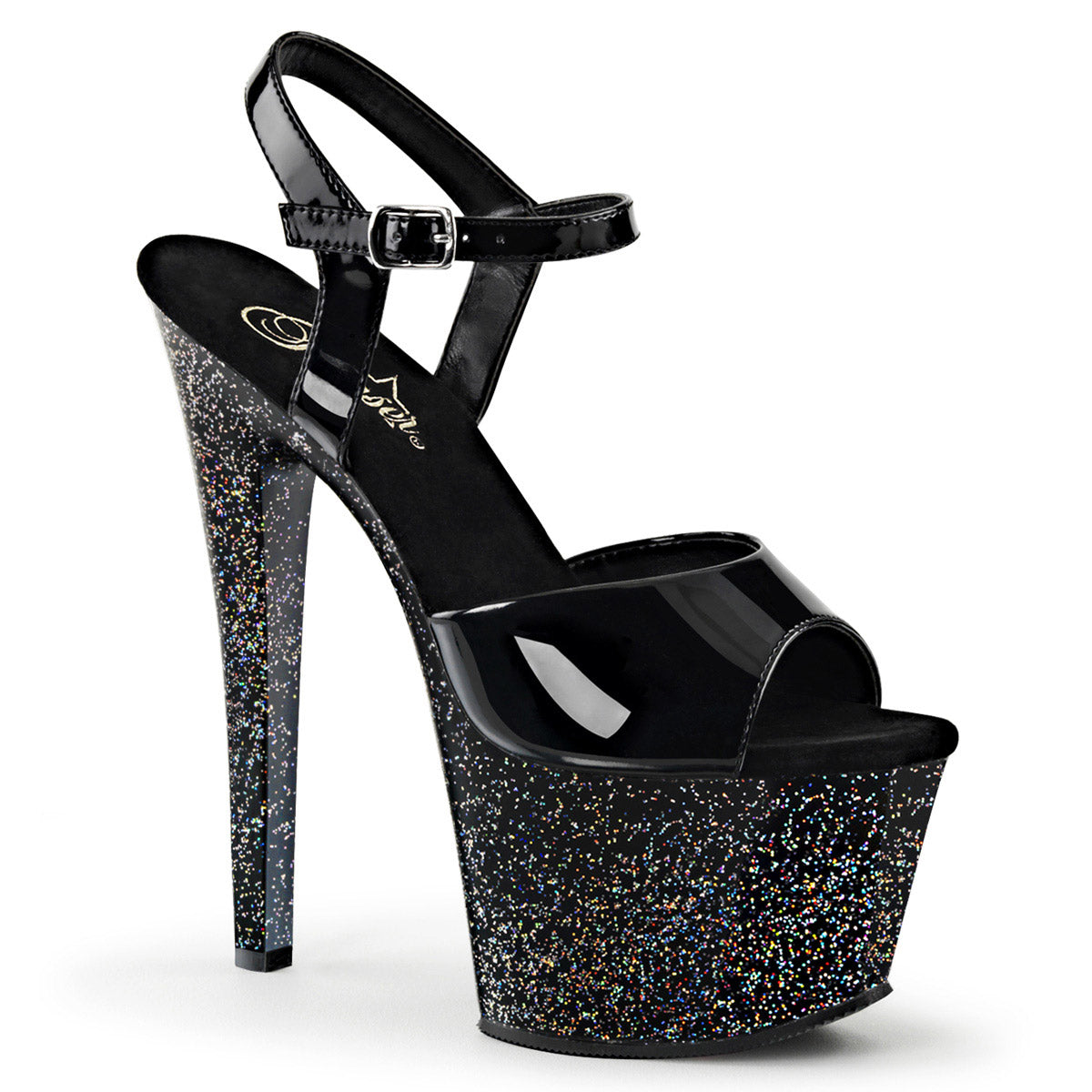 Sexy Mini Glitter Platform Stiletto Ankle Sandals High Heels Shoes Pleaser Pleaser SKY/309MG Main image