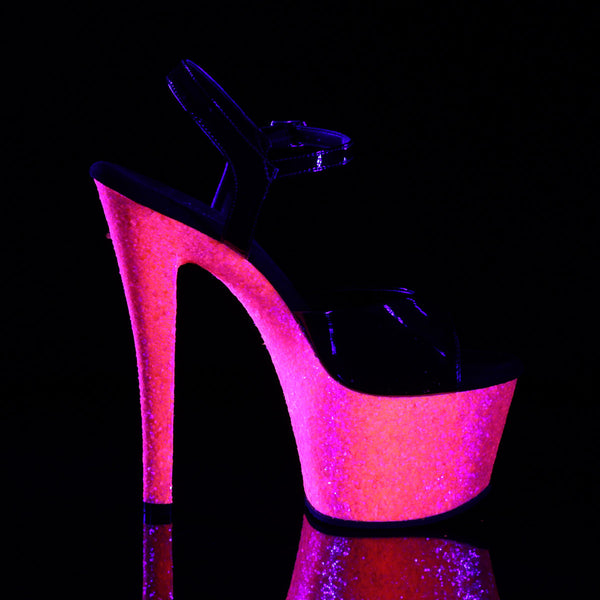 7" Heel, 2 3/4" PF Ankle Strap Sandal Pleaser Pleaser SKY/309UVLG
