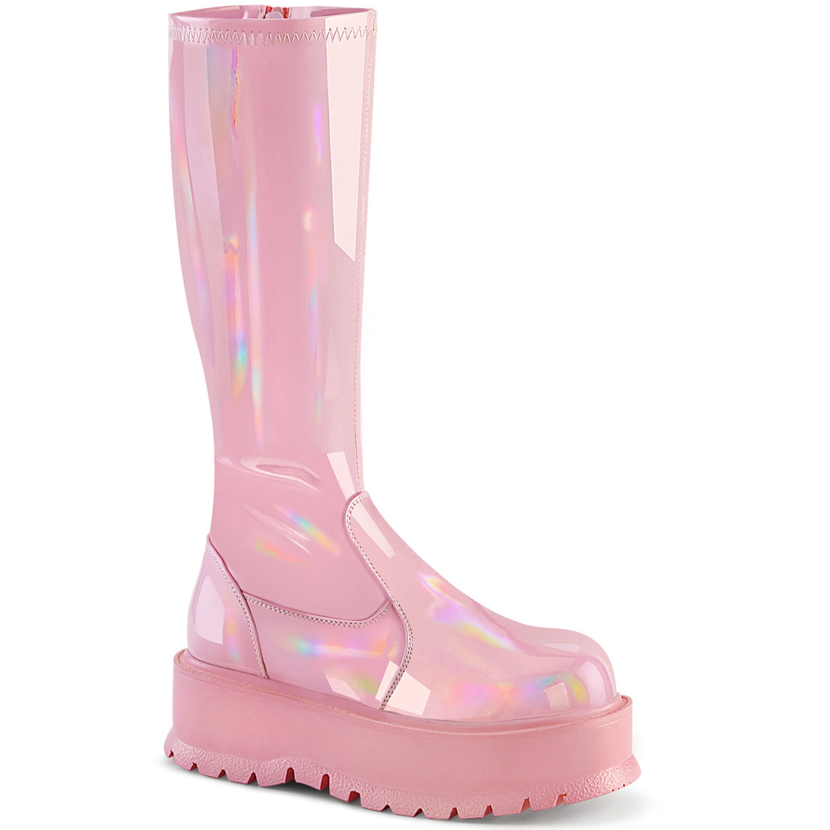 2" Pf Str Knee High Boot, 1/2 Side Zip Pleaser Demonia SLK200/BPHG Main image