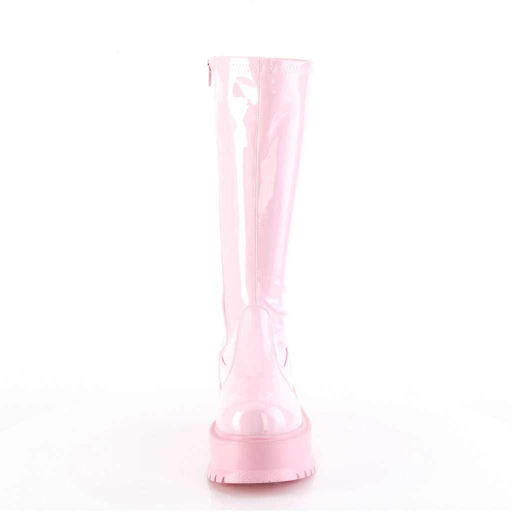 2" Pf Str Knee High Boot, 1/2 Side Zip Pleaser Demonia SLK200/BPHG