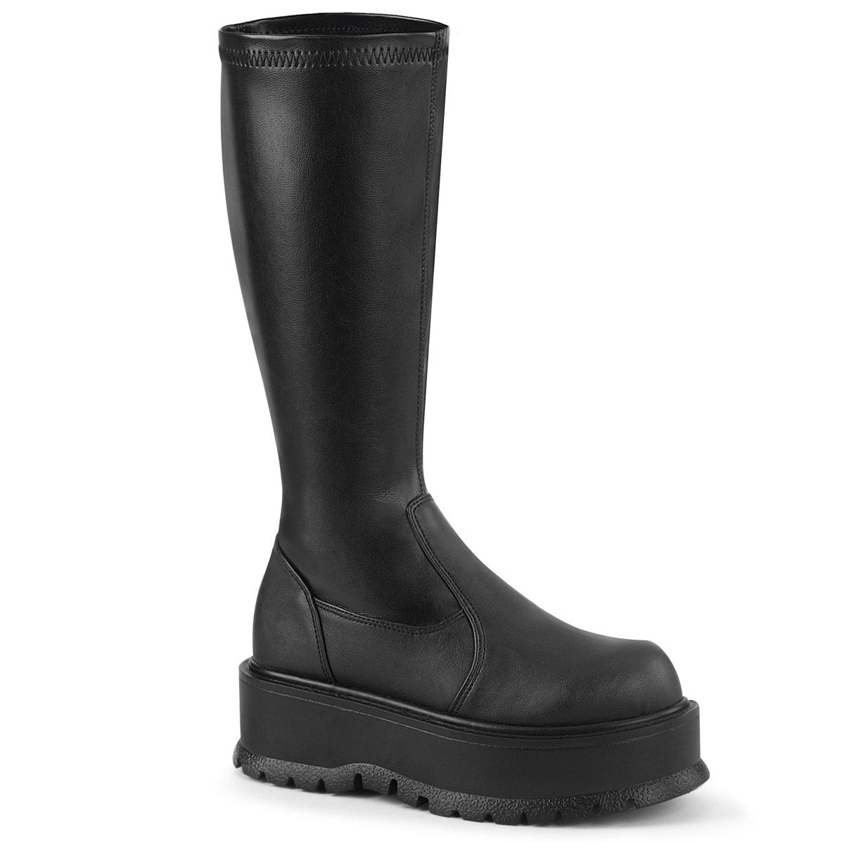 2" PF STR Knee High Boot, 1/2 Side Zip Pleaser Demonia SLACKER/200 Main image