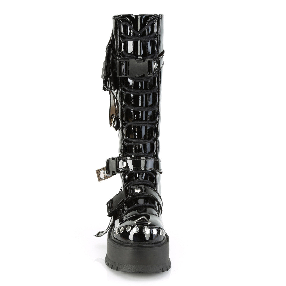 Demonia 2" PF Lace-Up Knee High Boot, Back Metal Zip SLACKER/260 Secondary image
