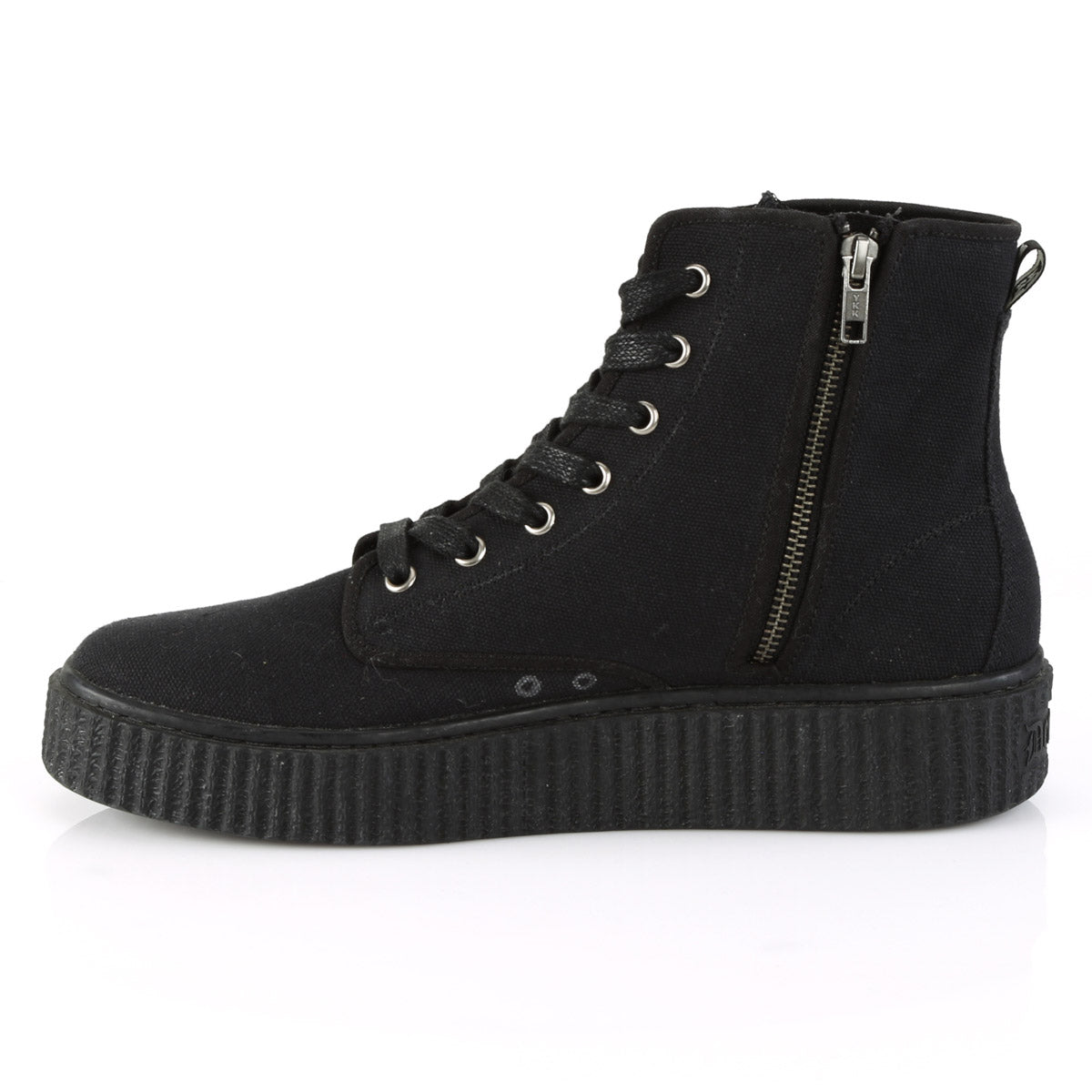 Demonia 1 1/2"PF Round Toe Lace Up Front High Top Creeper Sneaker, SNEEKER/201 Secondary image
