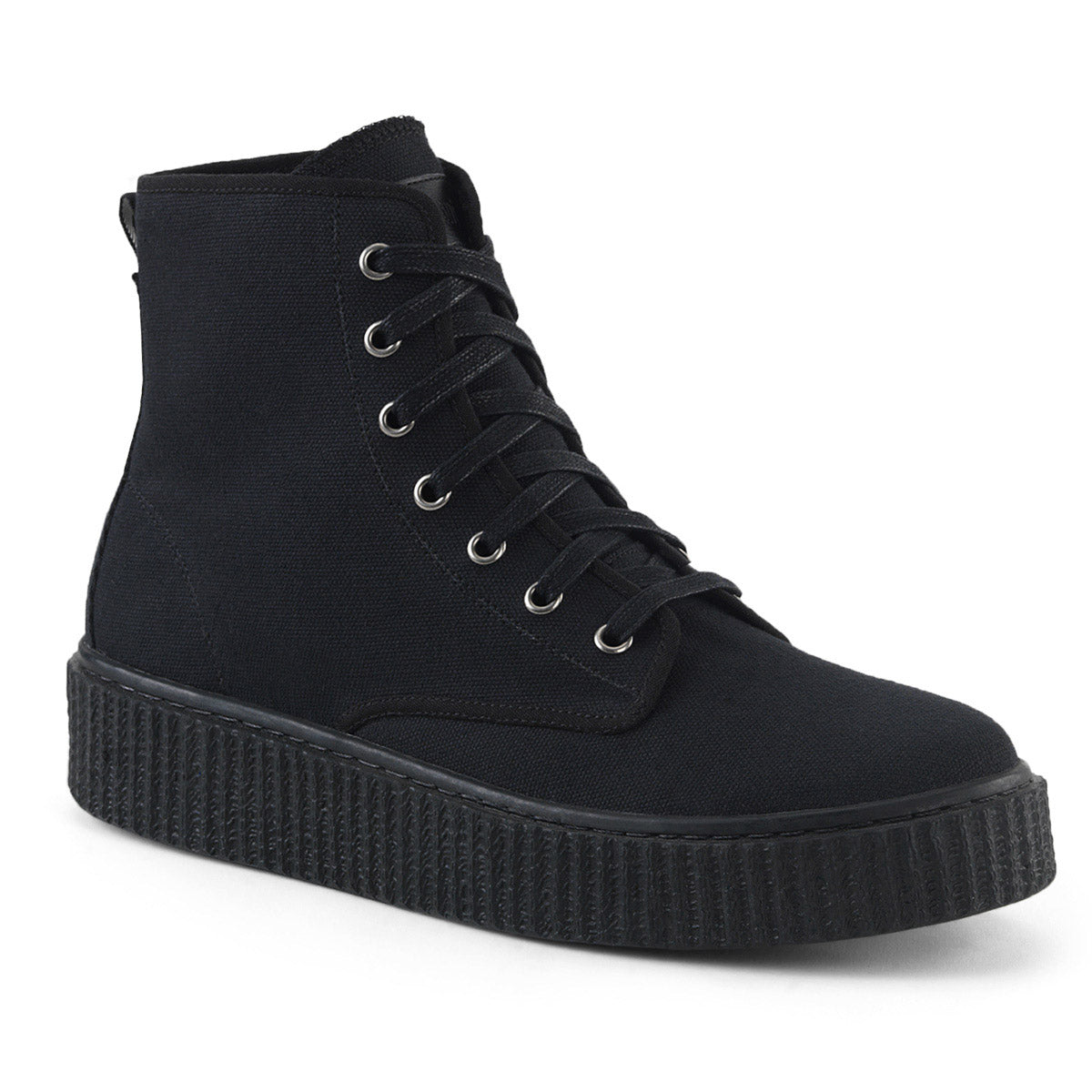 1 1/2"PF Round Toe Lace Up Front High Top Creeper Sneaker, Pleaser Demonia SNEEKER/201 Main image