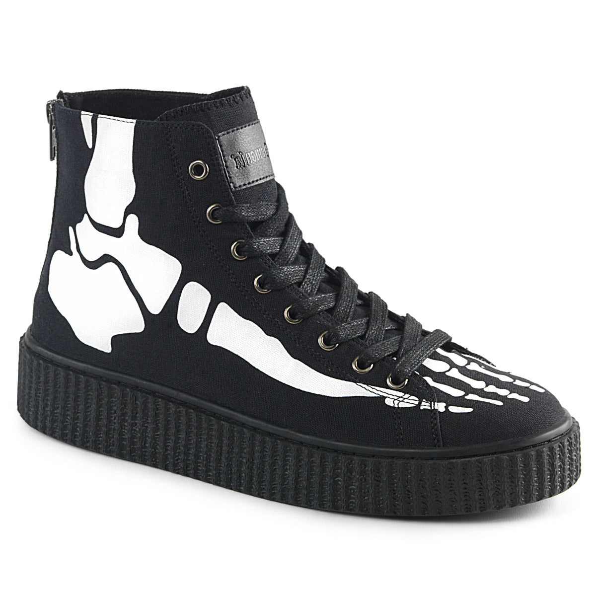 1 1/2"PF Round Toe Lace-Up Front High Top Creeper Sneaker, Pleaser Demonia SNEEKER/252 Main image