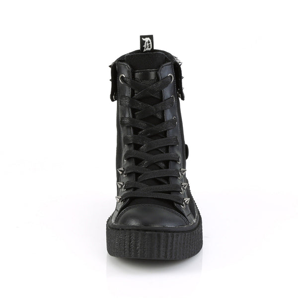 1 1/2" PF Round Toe Lace-Up Front High Top Creeper Sneaker Pleaser Demonia SNEEKER/266