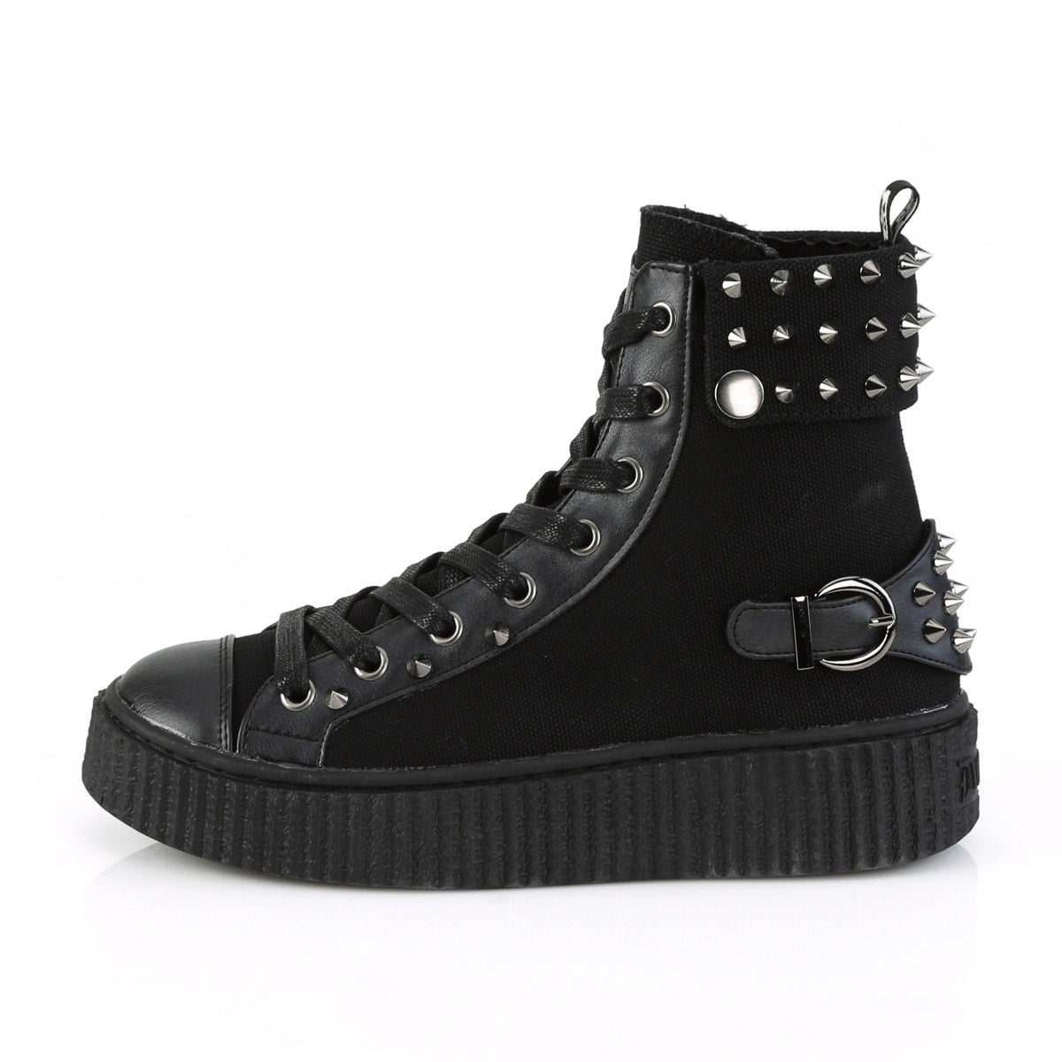 1 1/2" PF Round Toe Lace-Up Front High Top Creeper Sneaker Pleaser Demonia SNEEKER/266