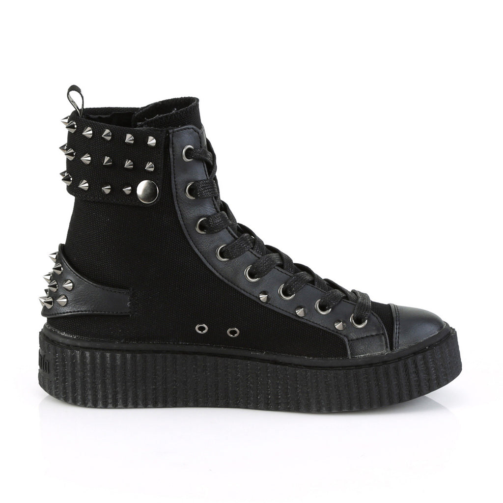 1 1/2" PF Round Toe Lace-Up Front High Top Creeper Sneaker Pleaser Demonia SNEEKER/266