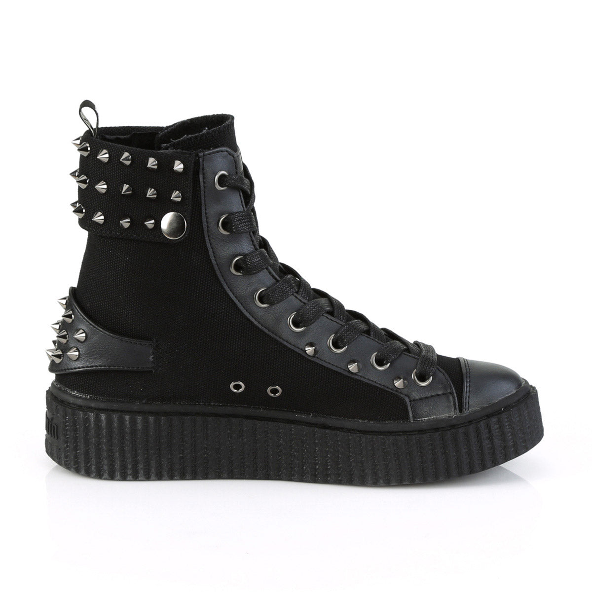 1 1/2" PF Round Toe Lace-Up Front High Top Creeper Sneaker Pleaser Demonia SNEEKER/266
